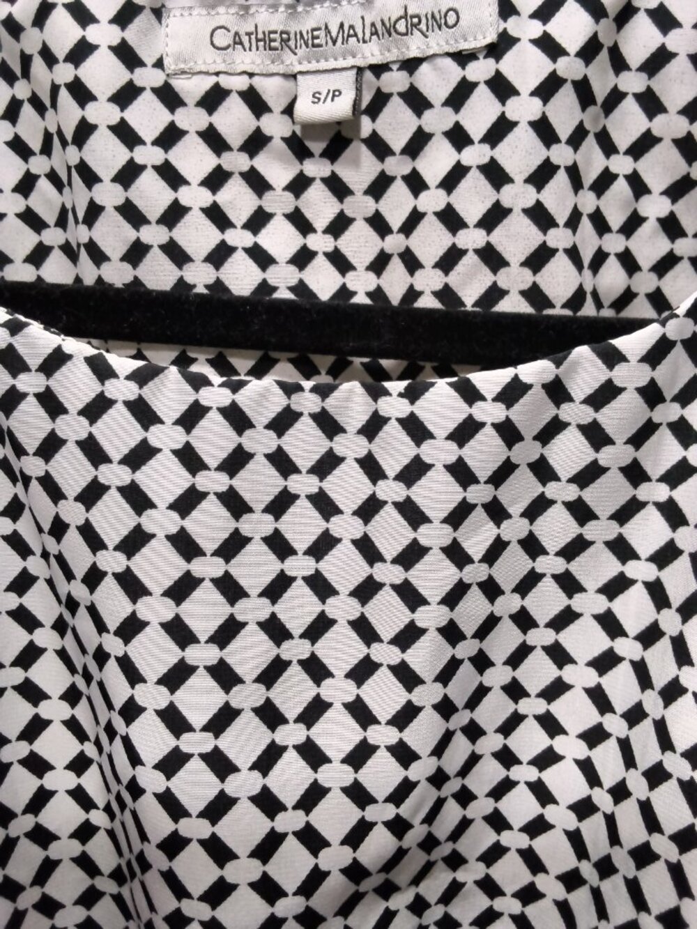 Catherine Malandrino Black & White Geometric Dress | Pockets | Size Small - Picture 2 of 2